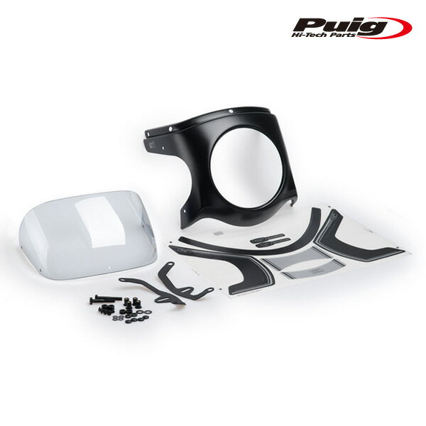 Puig 9516W RETRO SEMI FAIRING [CARBON PRINT/CLEA