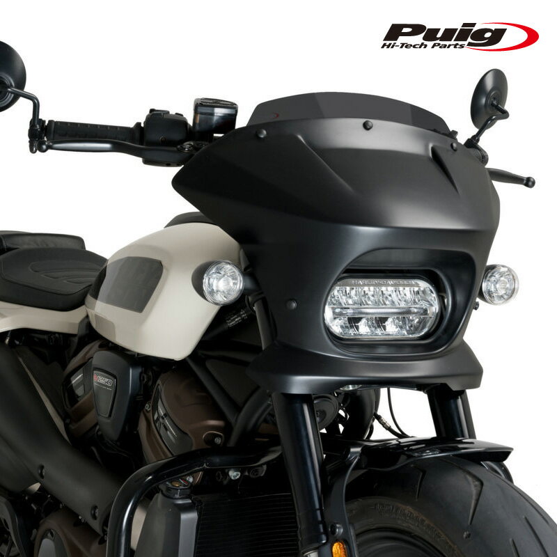 Puig 21587F SEMIFARINGS FURY SPORT Matt BlackHarley Davidson SPORTSTER S RH1250S (21-23) プーチ セミフェアリング