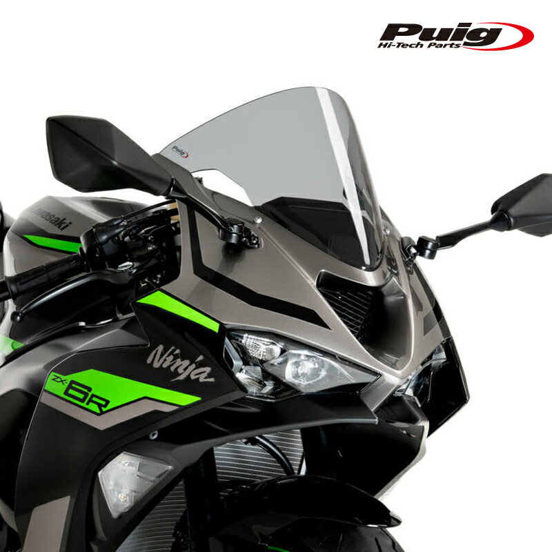 Puig 21832H R-RACER SCREEN [SMOKE] KAWASAKI NINJA ZX-6R (24-25-25) プーチ レーシング スクリーン