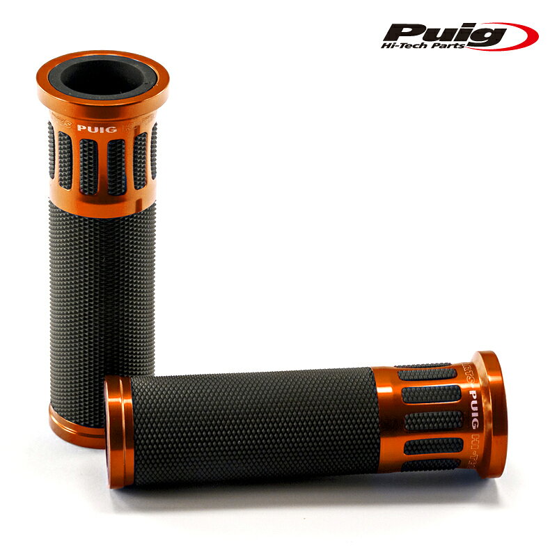 Puig 8188T RACING GRIPS [ORANGE] 123mm 汎用 レーシンググリップ プーチ ハンド...