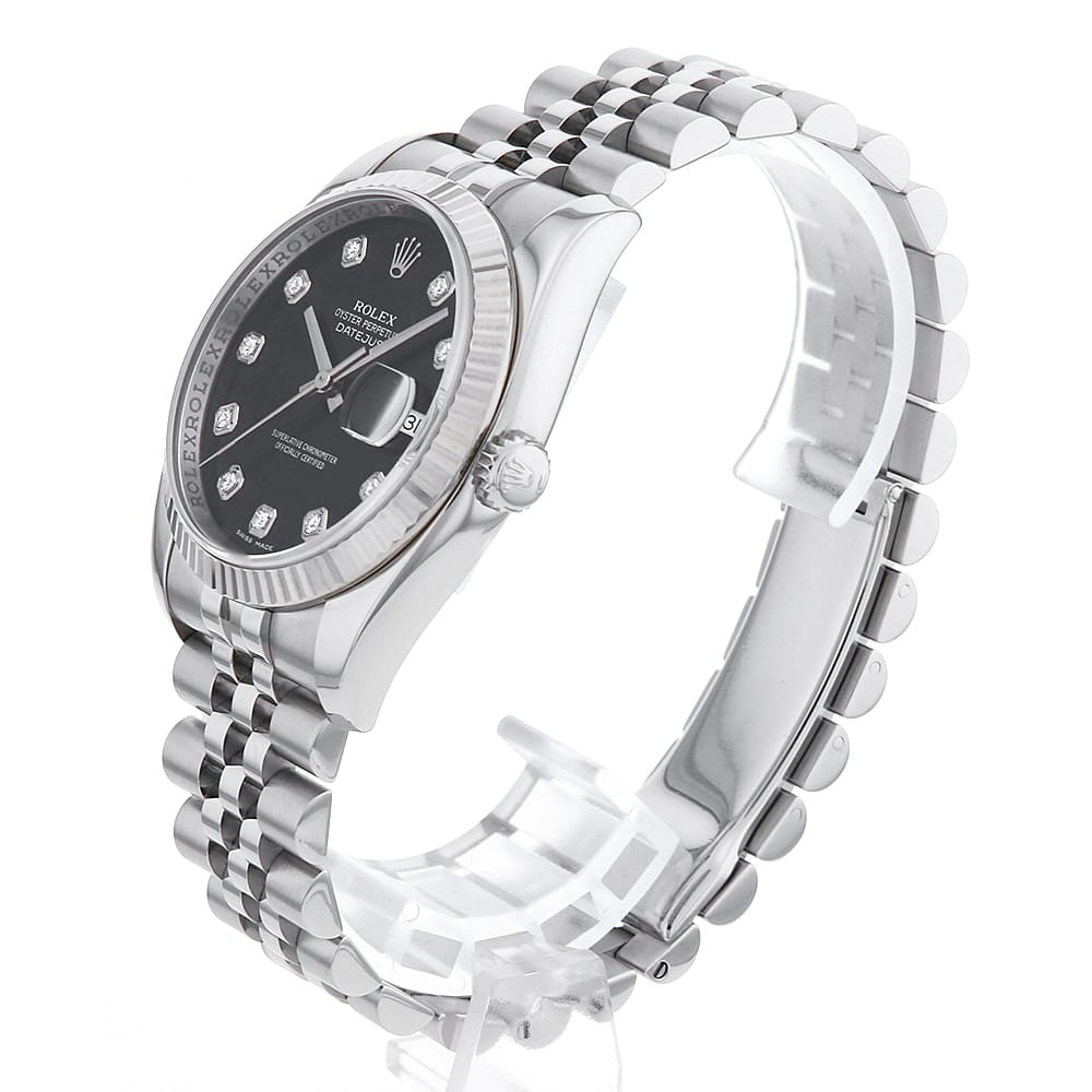 【ローン60回払い特別低金利】ロレックス デイトジャスト 10Pダイヤ 116234G ブラック Z番 メンズ【中古】【腕時計】【送料無料】【返品OK】