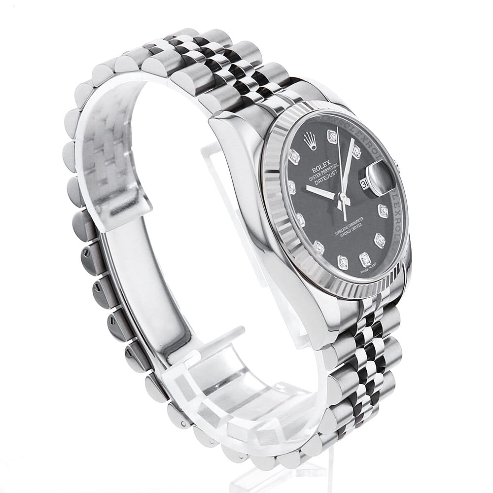 【ローン60回払い特別低金利】ロレックス デイトジャスト 10Pダイヤ 116234G ブラック Z番 メンズ【中古】【腕時計】【送料無料】【返品OK】