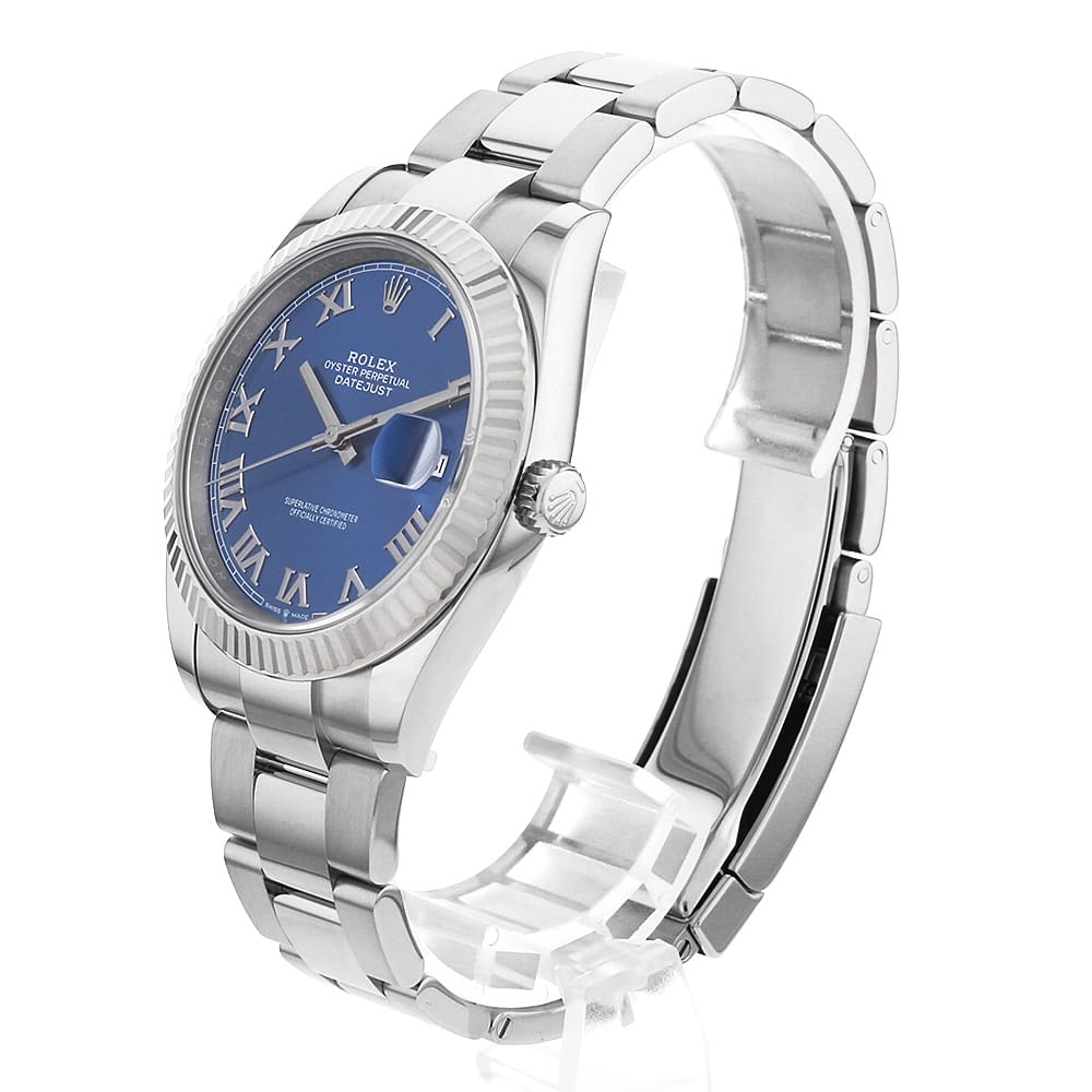 【最大3万円クーポン＆ポイント2倍】ロレックス デイトジャスト41 126334 ブルー ローマ 3列 オイスターブレス ランダム番 メンズ【中古】【腕時計】【送料無料】【返品OK】【ローン60回払い特別低金利】