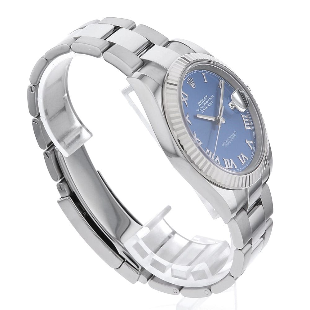 【最大3万円クーポン＆ポイント2倍】ロレックス デイトジャスト41 126334 ブルー ローマ 3列 オイスターブレス ランダム番 メンズ【中古】【腕時計】【送料無料】【返品OK】【ローン60回払い特別低金利】