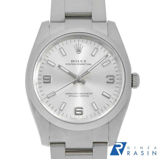【最大3万円クーポン&ポイント2倍】ロレックス オイスターパーペチュアル 114200 シルバー 369ホワイトバー ランダム番 メンズ【中古】【腕時計】【送料無料】【返品OK】【ローン60回払い特別低金利】