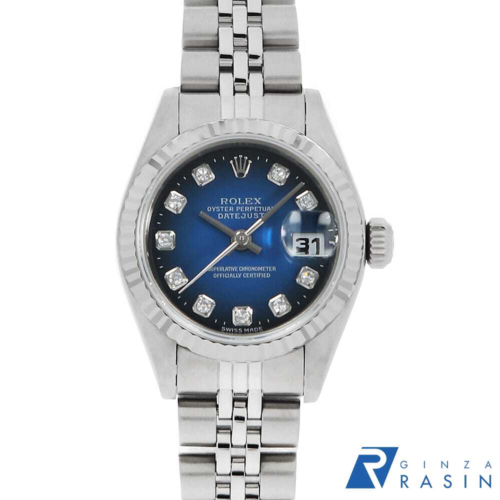 【ローン60回払い特別低金利】ロレックス デイトジャスト 10Pダイヤ 69174G ブルー グラデーション U番 レディース【中古】【腕時計】【送料無料】【返品OK】のサムネイル