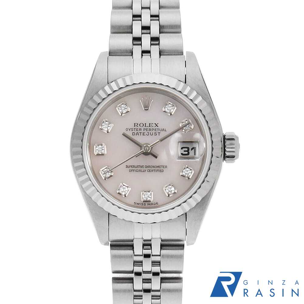 【最大3万円クーポン＆ポイント2倍】ロレックス デイトジャスト 79174NG ピンクシェル Y番 レディース【中古】【腕時計】【送料無料】【返品OK】【ローン60回払い特別低金利】のサムネイル
