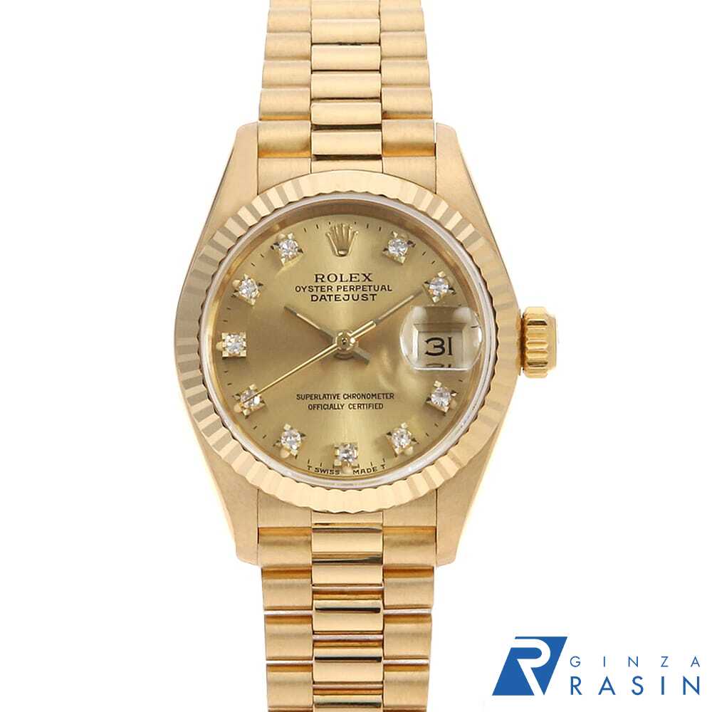 【ローン60回払い特別低金利】ロレックス デイトジャスト 10Pダイヤ 69178G シャンパン R番 レディース【中古】【腕時計】【送料無料】【返品OK】のサムネイル