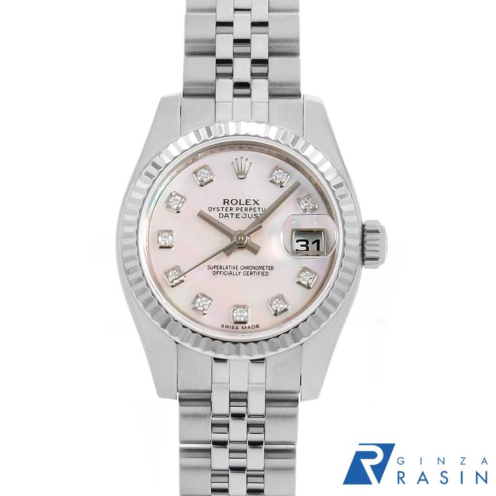 【ローン60回払い特別低金利】ロレックス デイトジャスト 10Pダイヤ 179174NG ピンクシェル ランダム番 レディース【中古】【腕時計】【送料無料】【返品OK】のサムネイル