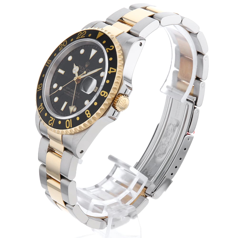 【最大3万円クーポン＆ポイント2倍】ロレックス GMTマスターII 16713 ブラック 3列 オイスターブレス U番 メンズ【中古】【腕時計】【送料無料】【返品OK】【ローン60回払い特別低金利】