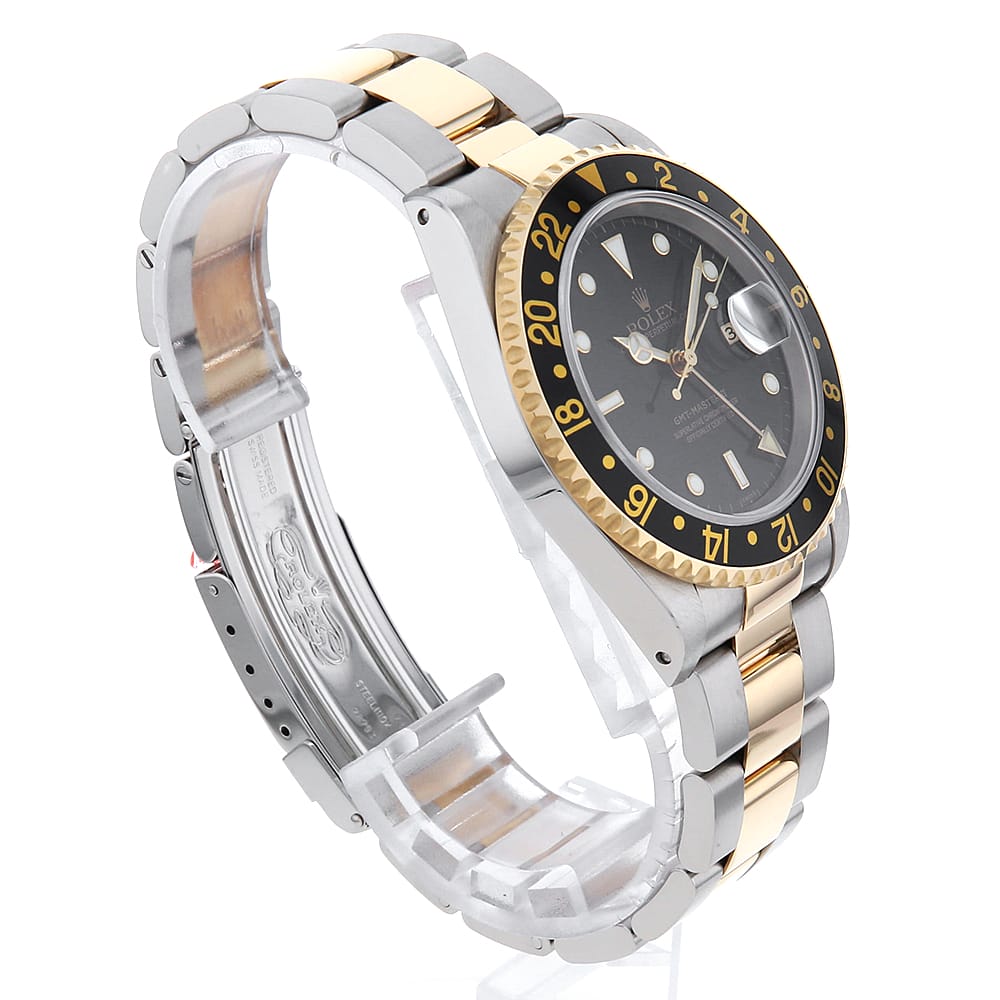 【最大3万円クーポン＆ポイント2倍】ロレックス GMTマスターII 16713 ブラック 3列 オイスターブレス U番 メンズ【中古】【腕時計】【送料無料】【返品OK】【ローン60回払い特別低金利】