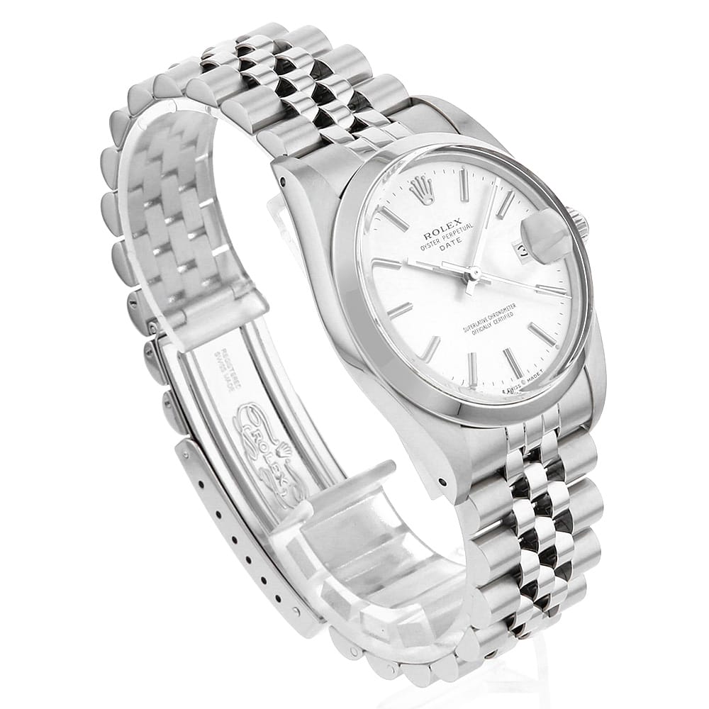 【最大4万円クーポン＆ポイント2倍】ロレックス オイスターパーペチュアルデイト 15000 シルバー バー 5列 ジュビリーブレス L番 メンズ【中古】【腕時計】【送料無料】【返品OK】【ローン60回払い特別低金利】