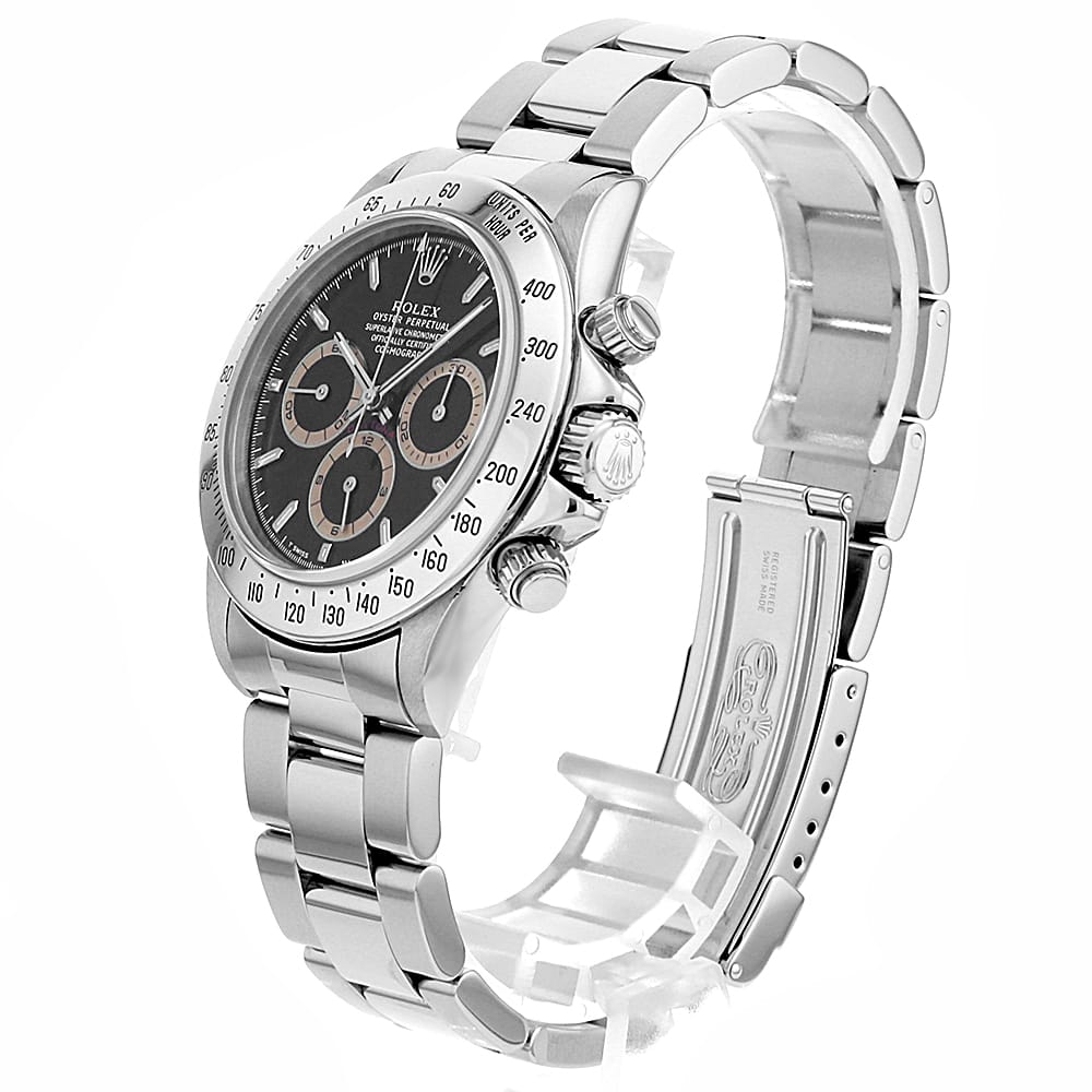 【最大3万円クーポン＆ポイント2倍】ロレックス コスモグラフ デイトナ 16520 ブラック ブラウンアイ(パトリッツィ) オールトリチウム W番 メンズ【中古】【腕時計】【送料無料】【返品OK】【ローン60回払い特別低金利】