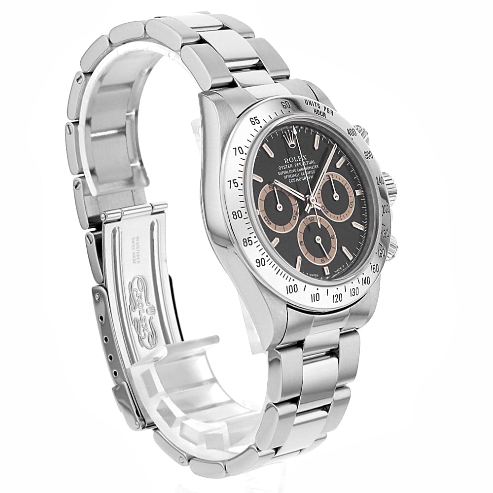 【最大3万円クーポン＆ポイント2倍】ロレックス コスモグラフ デイトナ 16520 ブラック ブラウンアイ(パトリッツィ) オールトリチウム W番 メンズ【中古】【腕時計】【送料無料】【返品OK】【ローン60回払い特別低金利】