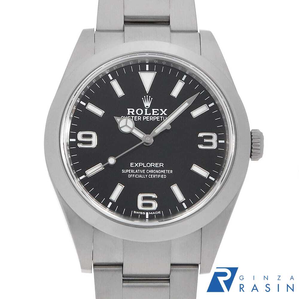 【ローン60回払い特別低金利】ロレックス エクスプローラーI 後期型 ホワイト369 214270 ブラック ランダム番 メンズ【中古】【腕時計】【送料無料】【返品OK】