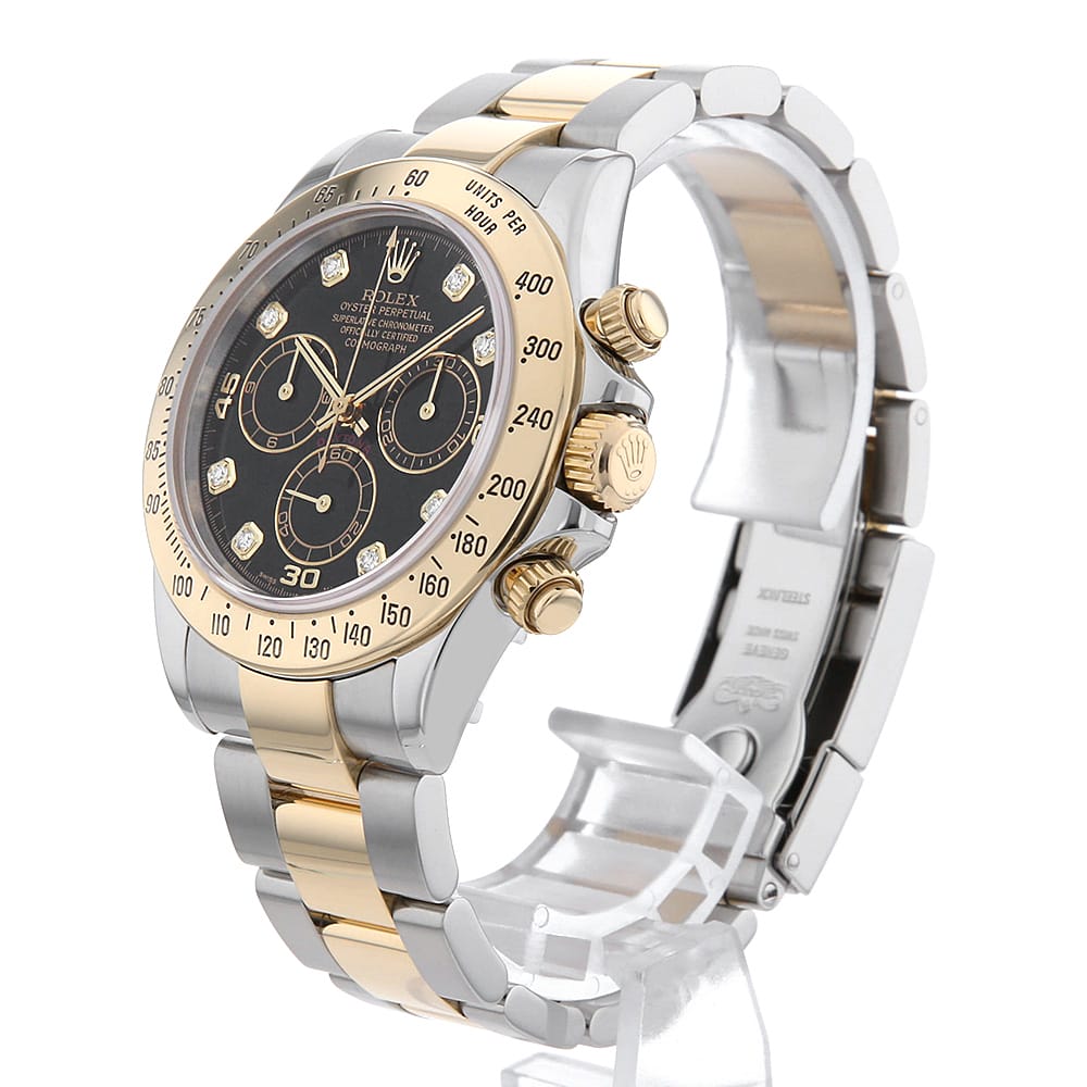 【ローン60回払い特別低金利】ロレックス コスモグラフ デイトナ 8Pダイヤ 116523G ブラック Y番 メンズ【中古】【腕時計】【送料無料】【返品OK】