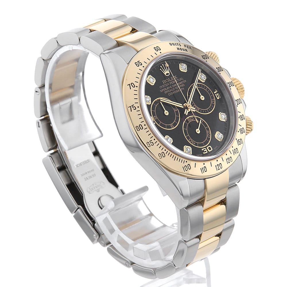 【ローン60回払い特別低金利】ロレックス コスモグラフ デイトナ 8Pダイヤ 116523G ブラック Y番 メンズ【中古】【腕時計】【送料無料】【返品OK】