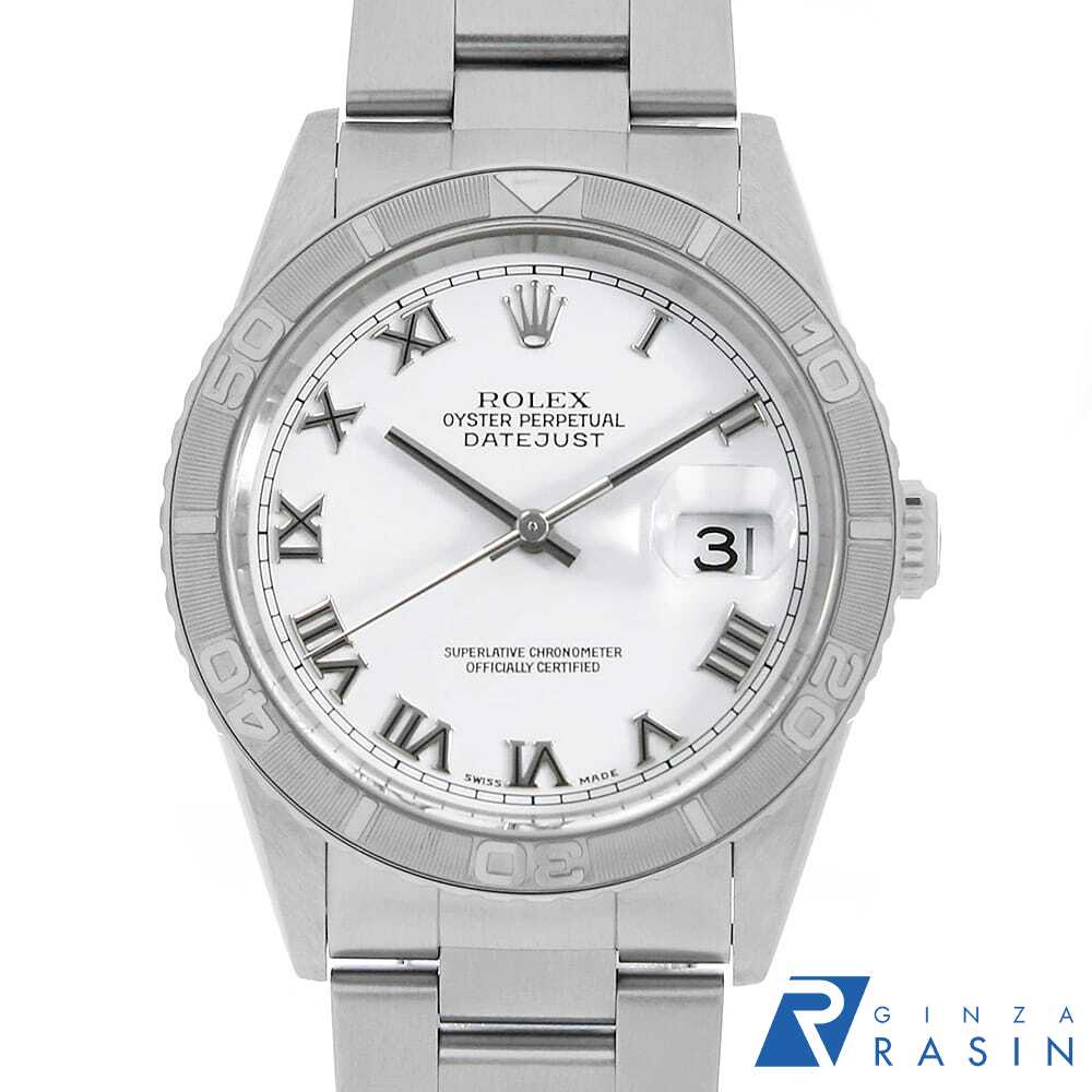 【最大3万円クーポン＆ポイント2倍】ロレックス デイトジャスト サンダーバード 16264 ホワイト ローマ 3列 オイスターブレス F番 メンズ【中古】【腕時計】【送料無料】【返品OK】【ローン60回払い特別低金利】