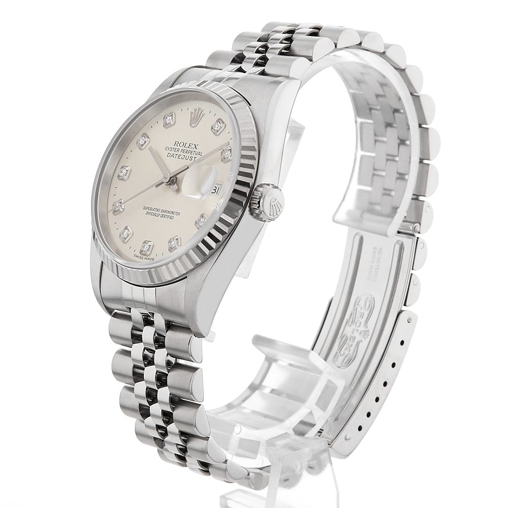 【ローン60回払い特別低金利】ロレックス デイトジャスト 10Pダイヤ 16234G シルバー K番 メンズ【中古】【腕時計】【送料無料】【返品OK】