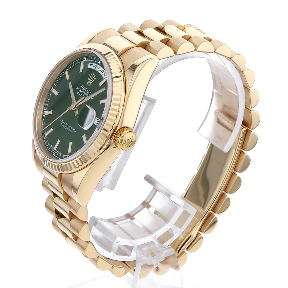 【ローン60回払い特別低金利】ロレックス デイデイト 118238 グリーン バー ランダム番 メンズ【中古】【腕時計】【送料無料】【返品OK】