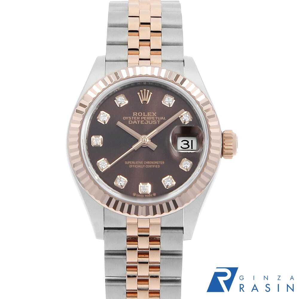 【ローン60回払い特別低金利】ロレックス デイトジャスト 10Pダイヤ 279171G チョコレートブラウン 5列 ジュビリーブレス ランダム番 レディース【中古】【腕時計】【送料無料】【返品OK】