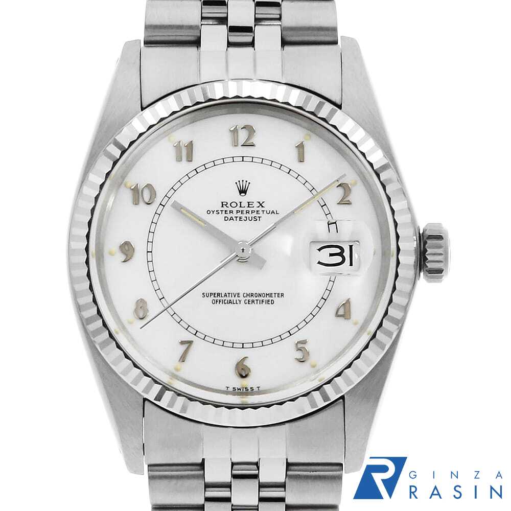 【最大3万円クーポン＆ポイント2倍】ロレックス デイトジャスト 16014 ホワイト ボイラーゲージ 81番 ..