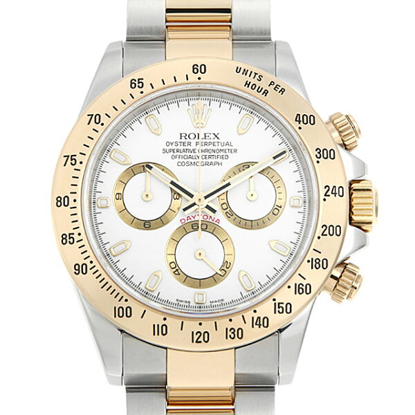 最大3万円クーポン&2倍 ロレックスコスモグラフデイトナ116523ホワイトD番メンズ(0063ROAU0663) 中古 腕