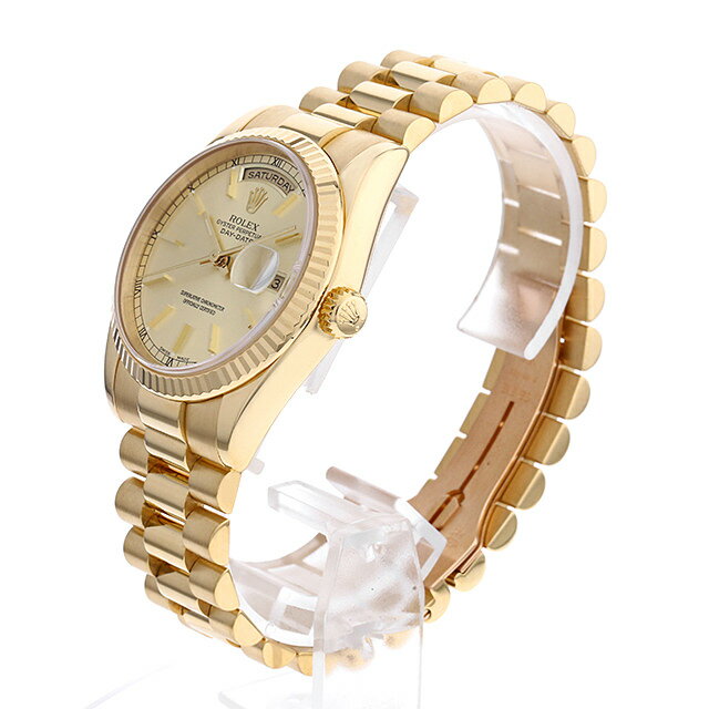 【60回払いまで無金利】ロレックス デイデイト 118238 シャンパン/バー P番 メンズ(19J2ROAU0001)【中古】【腕時計】【送料無料】