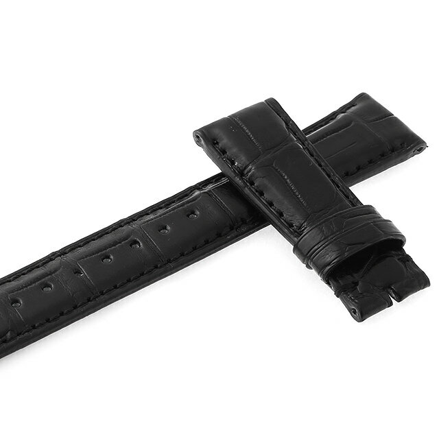【60回払いまで無金利】RASINオリジナル IWC ポルトギーゼ Dバックル用革ベルト クロコダイル 裏ラバーコーティング 艶消し 黒/ブラック 20mm-18mm IWPGDB2018【新品】【腕時計】【ストラップ】【送料無料】