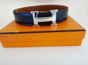 HERMES エルメス Hベルト 62〜67cm 黒 シルバ...