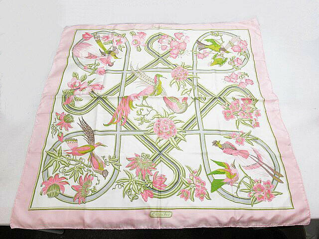 HERMES エルメス スカーフ カレ 90×90 ピング系 シルク 正方形 スカーフ更紗 バッグ等に おみやげ 海外 フランスブランド シルク ストール レディース good 雑貨 春物【中古】