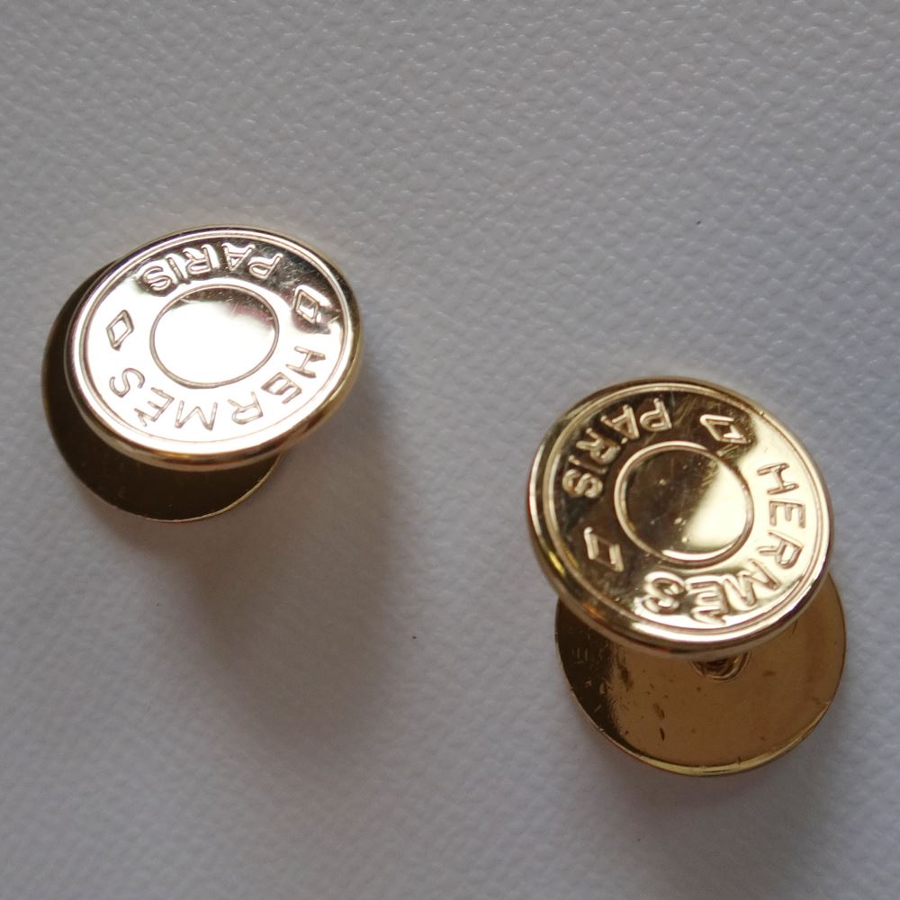 【最大3万円OFFクーポン対象!〜11/27】美品 HERMES エルメス セリエ カフスボタン メンズ ゴールド金具 本物 中古