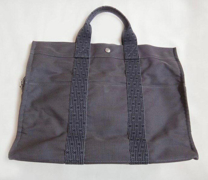 HERMES エルメス バッグ エールライン トートMM ハンドバッグ グレー キャンバス 旧ファスナー【中古】のサムネイル