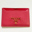 プラダ 名刺入れ PRADA プラダ カードケース 名刺ケース レディース ピンク色 シンプル ブランド 定番 人気 レザ t-002 t16-3319