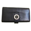 BVLGARI ブルガリ 長財布 レザー シルバー金具 黒【中古】t-002t1001748 00