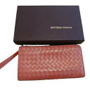 Bottega Veneta ボッテガ・ヴェネタ メンズ財布 L型ジップ 長財布 レディースサイフ メンズ財布 小銭入れ さいふ プレゼント レザー オレンジ 新タグ 244823 本物 中古 t-002