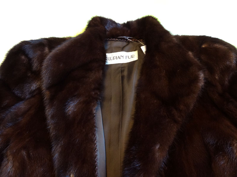 コート サガミンクコート 毛皮 ハーフコート サイズ13 ブラウン系 古着 レディース コート レディース ロングコート アウター上品 大人 冬物 オーバーサイズ アウター 中古 防寒 暖かい