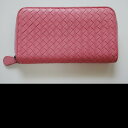 BOTTEGA VENETA ボッテガ ヴェネタ 長財布 レディース財布 ラウンド サイフ さいふ ファスナー 女性用 レザー革 ピンク系 小銭入れ 本物 中古 t1001716(4)