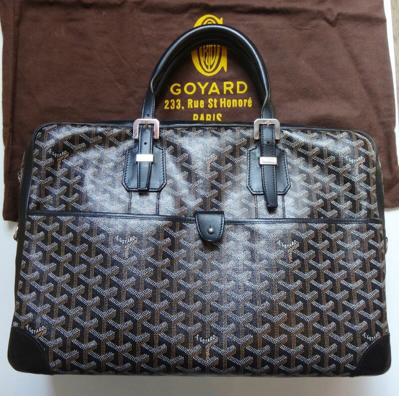 ゴヤールバッグ GOYARD ゴヤール ビジネス バッグ アンバサード ブリーフケース ネイビー ハンドバッグ メンズ 紳士用 スーツケース レディース メンズ シルバー金具 ホワイトデー ギフト 中古 t16-3303