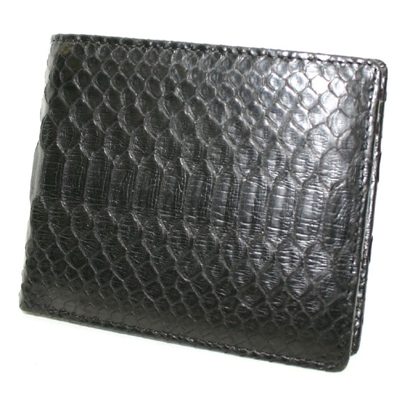 パイソン 2つ折り 財布 ブラック/ナチュラル 新品未使用品 t-003△△s913 bm