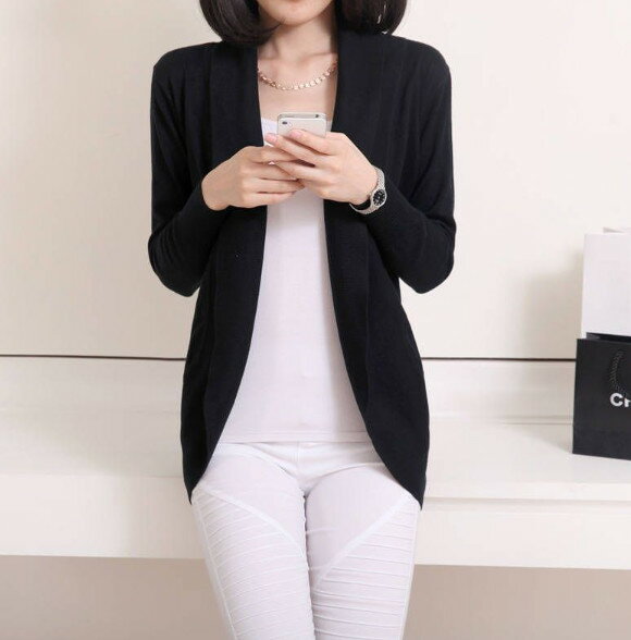 店長お勧め レディース ニットカーディガン ストレッチ 長袖 レディースジャケット レディースブラウス カジュアル 秋 冬 春 Fサイズ 2色 可愛い 上品 新品 ブラック グレー t-003【クリックポストで 】△△sigm-081302 bm