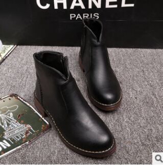 レディース ファスナー付ショートブーツ 35〜39 ブラック 新品未使用品 t-003△△v-ali-2908 bm