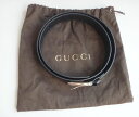 新品未使用品 GUCCI グッチ メンズ ベルト 黒 シルバー金具 90 エナメルレザー 345658 本物 ブランド プレゼント 中古 t81-5382