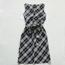 超美品 バーバリー ワンピース Burberry LONDON バーバリーロンドン ワンピース サイズ40 黒×白×グレー レディース チェック柄 中古 t-0...