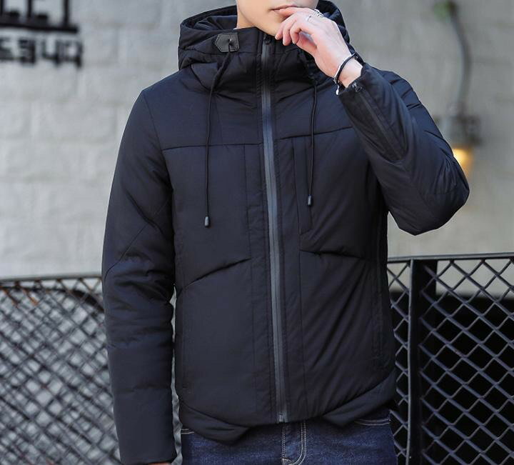 メンズ フード付き ジャケット コート 中綿 ブラック パーカー M-3XLサイズ 新品未使用品 t-003△△305-y67