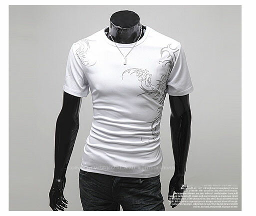 乐天商城 - メンズ 半袖シャツ Tシャツ ホワイト/ブラック M-XLサイズ 新品未使用品 t-003△△x1318-q27