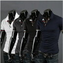 メンズ 半袖ポロシャツ Tシャツ ネイビー/ブラック/ダークグレー/ホワイト M-2XLサイズ 新品未使用品 t-003△△1318-t10