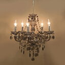 LED対応 【Chandelier Dynasty】ヨーロッパ風 5灯シャンデリア ダイナスティー E12口金 LED電球対応 クリアー スモーク 新品 t-0...