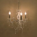 LED対応 ガラスパーツがオシャレ 3灯クリスタルガラスシャンデリア Trinity トリニティ 新品未使用品 t-003△△