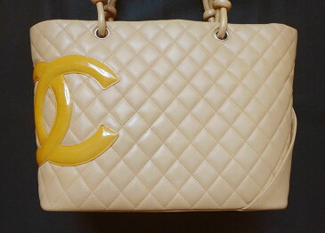 CHANEL シャネル カンボンライン ショルダーバッグ カンボンGM ベージュ レディース トート ハンド 鞄 かばん 収納抜群 本物【【中古】10000467 00